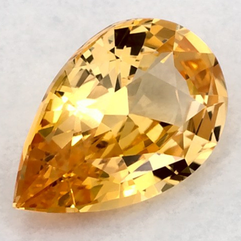 1.18 Carat Pear Natural Yellow Sapphire
