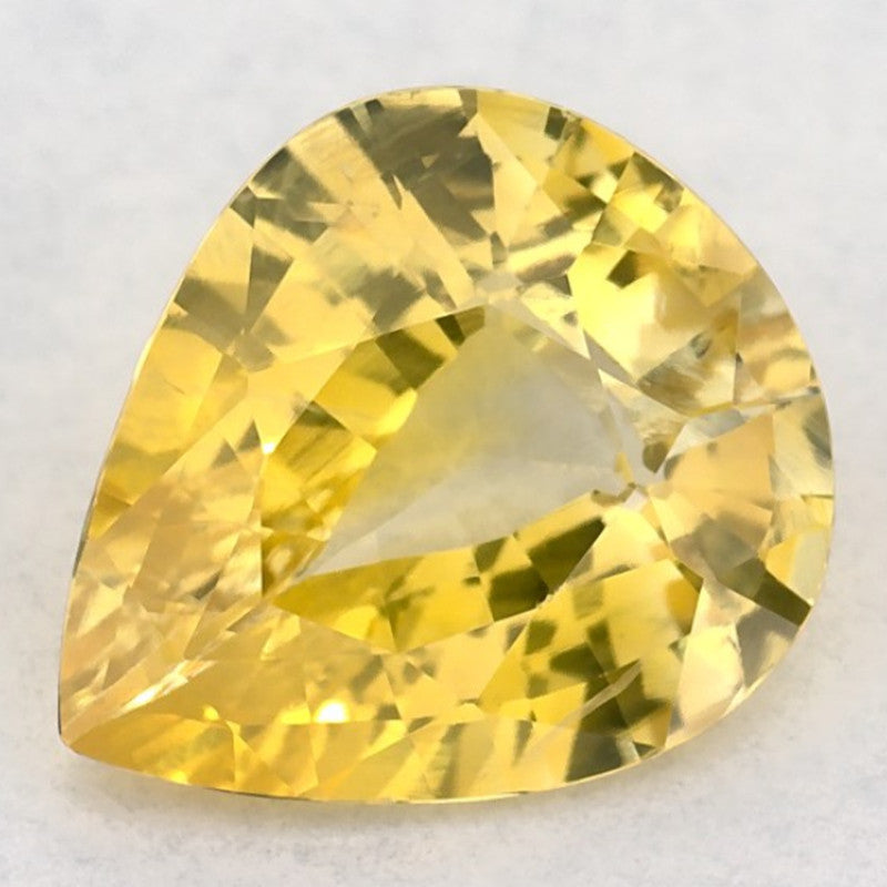 1.87 Carat Pear Natural Yellow Sapphire