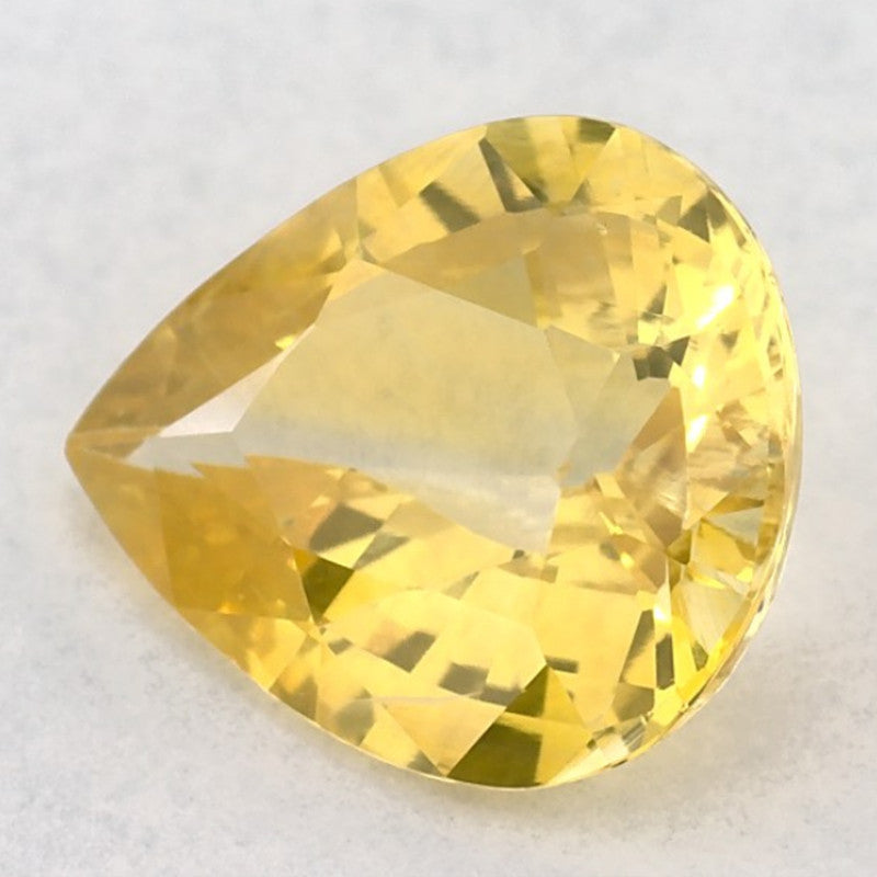 1.87 Carat Pear Natural Yellow Sapphire