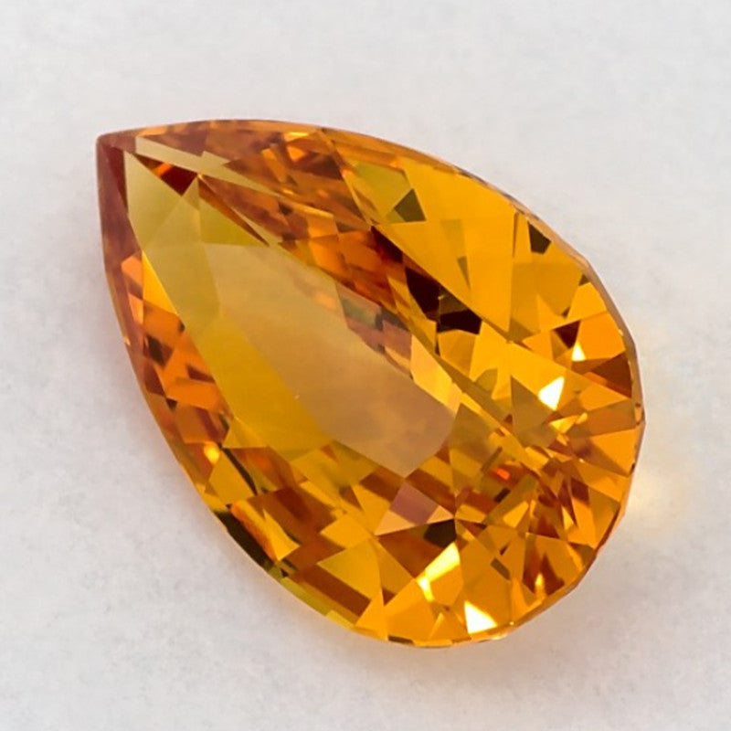 2.09 Carat Pear Natural Yellow Sapphire