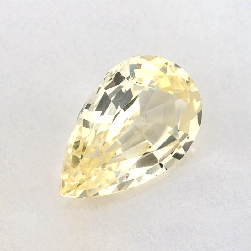 2.01 Carat Pear Natural Yellow Sapphire