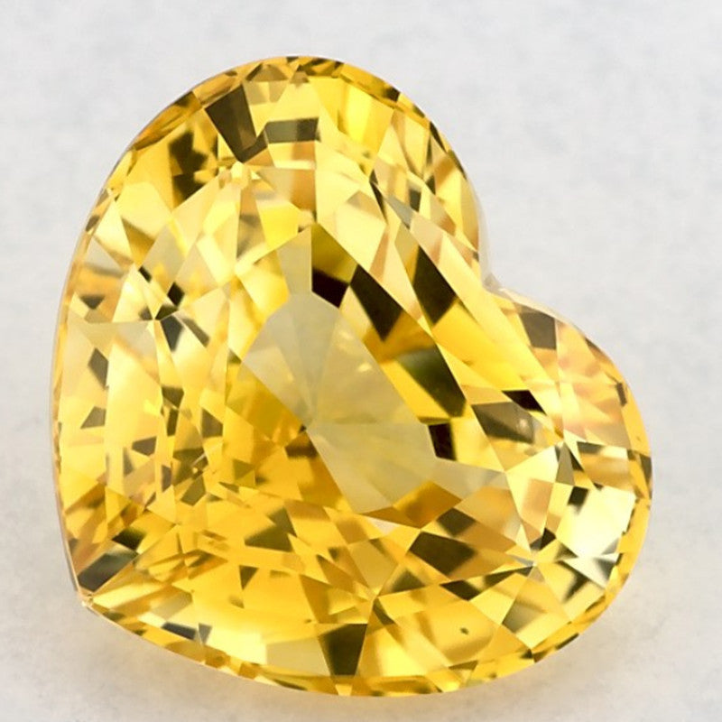 3.05 Carat Heart Natural Yellow Sapphire