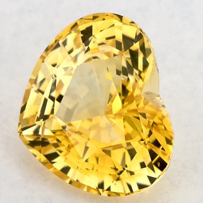 3.05 Carat Heart Natural Yellow Sapphire