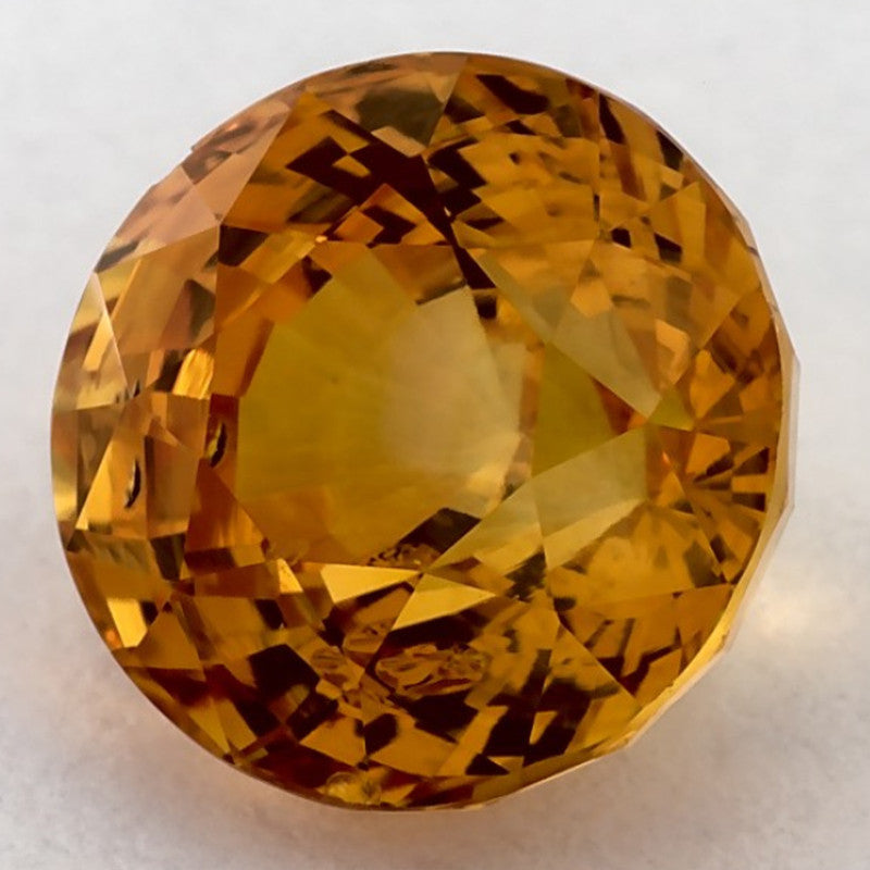4.16 Carat Round Natural Yellow Sapphire