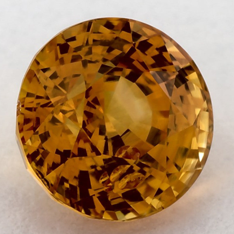 4.16 Carat Round Natural Yellow Sapphire