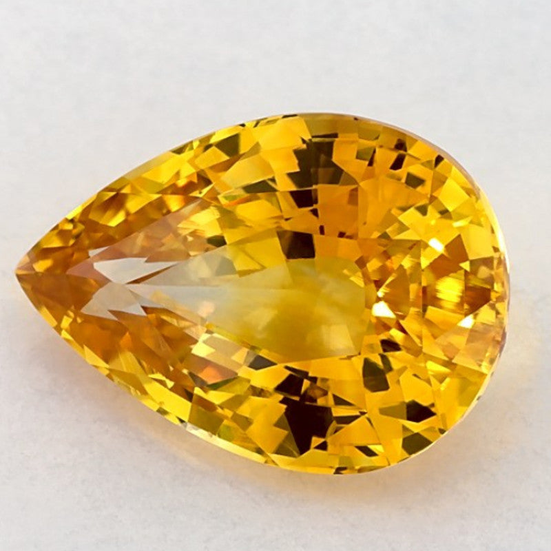 4.06 Carat Pear Natural Yellow Sapphire