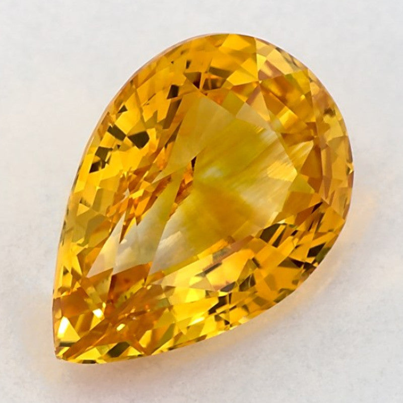 4.06 Carat Pear Natural Yellow Sapphire