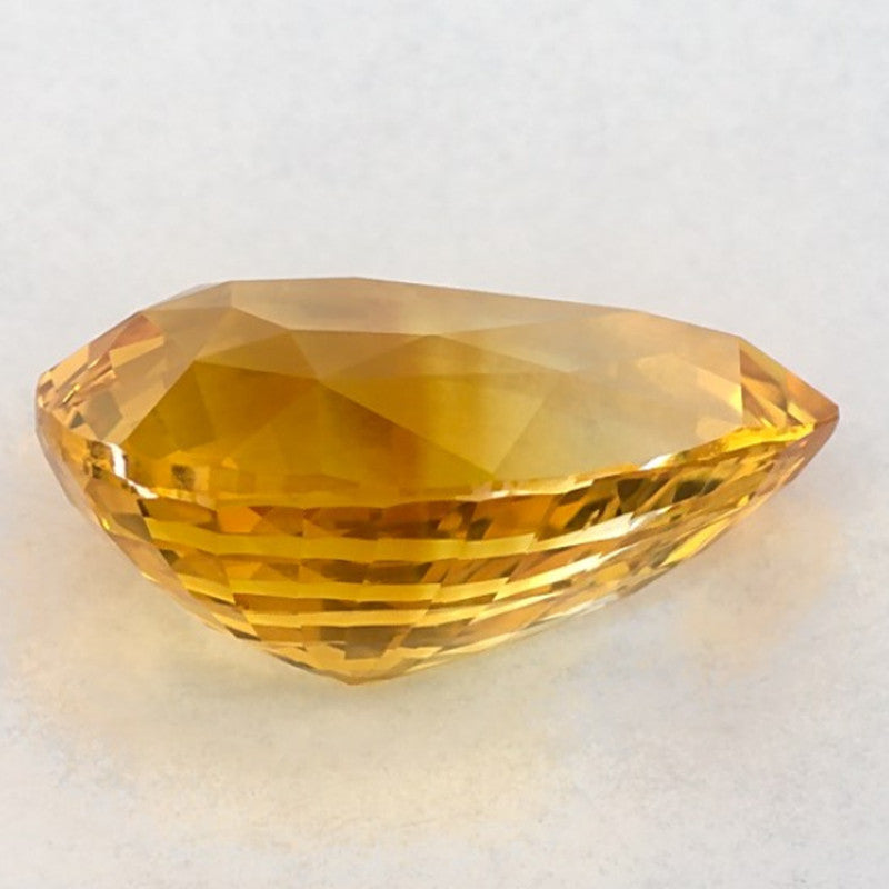 4.06 Carat Pear Natural Yellow Sapphire