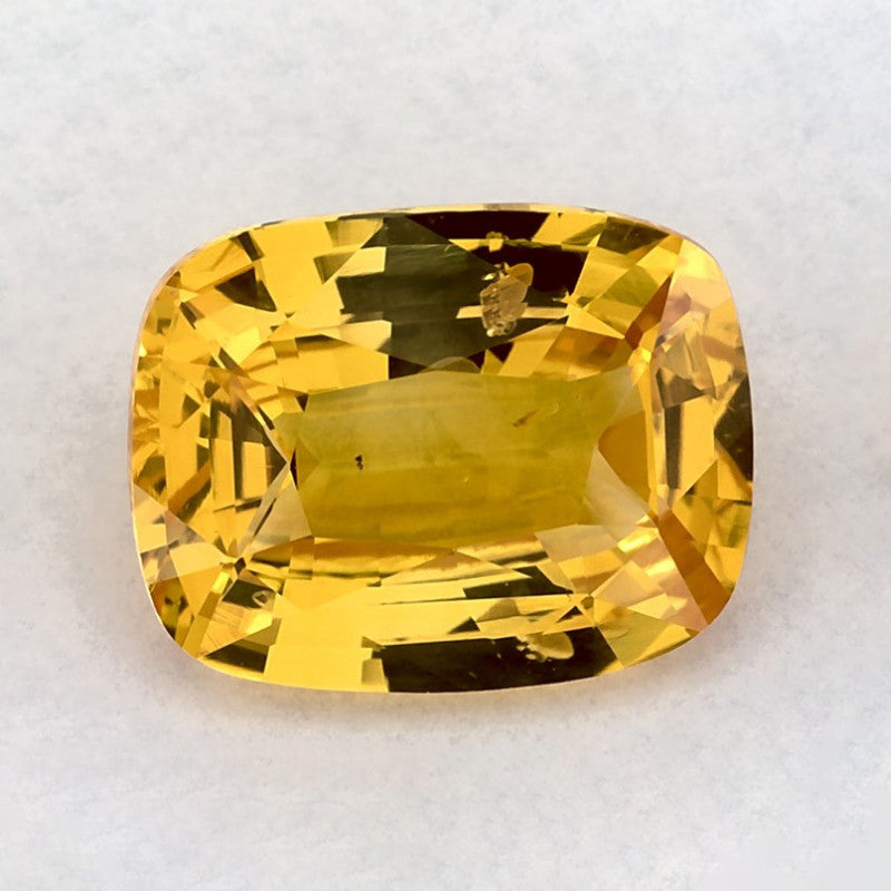 3.86 Carat Cushion Natural Yellow Sapphire