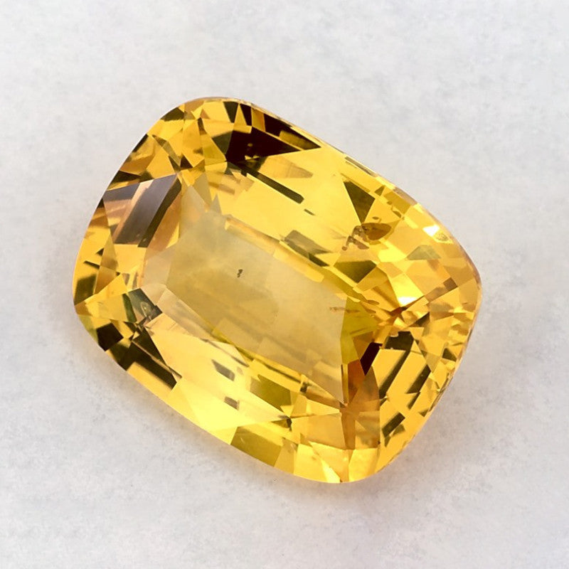3.86 Carat Cushion Natural Yellow Sapphire