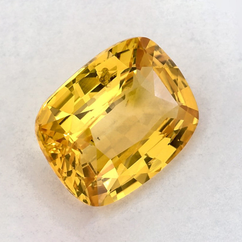 3.86 Carat Cushion Natural Yellow Sapphire