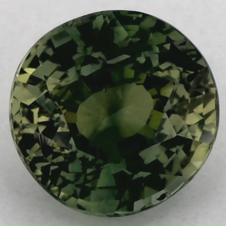2.03 Carat Round Natural Green Sapphire