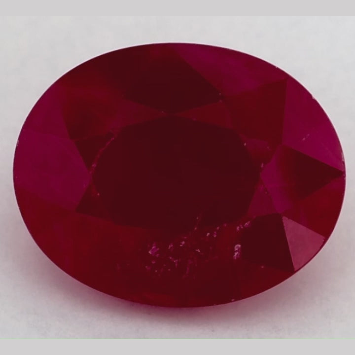 3.33 Carat Oval Natural Red Ruby