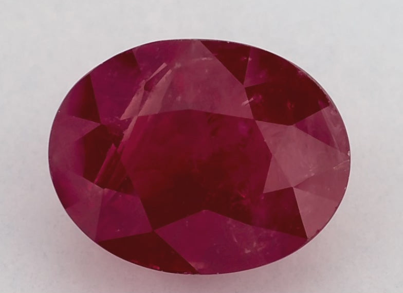 3.55 Carat Oval Natural Red Ruby