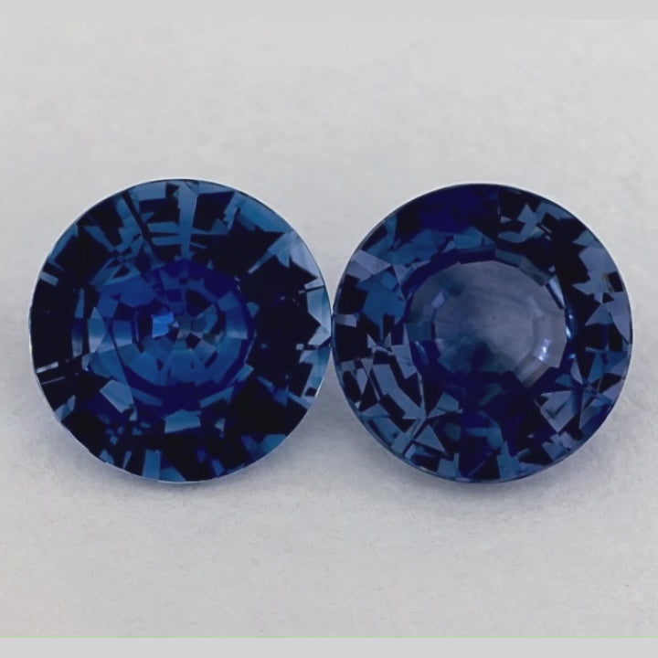 3.27 Carat Round Natural Blue Sapphire
