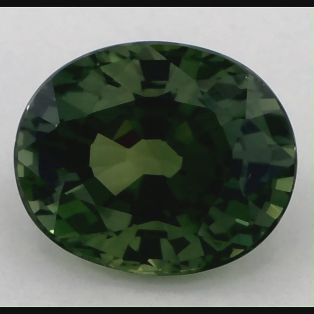 3.62 Carat Oval Natural Green Sapphire
