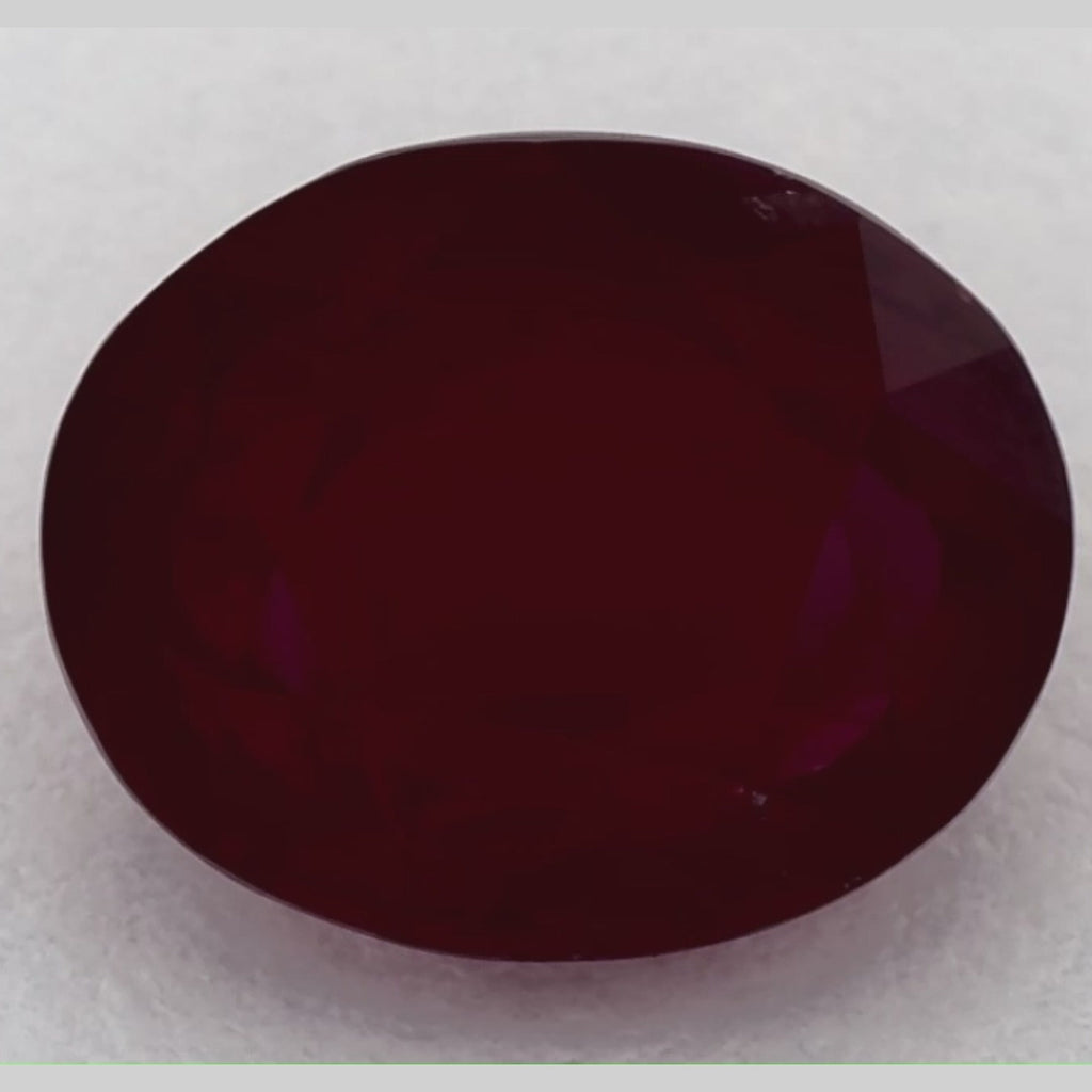 3.08 Carat Oval Natural Red Ruby