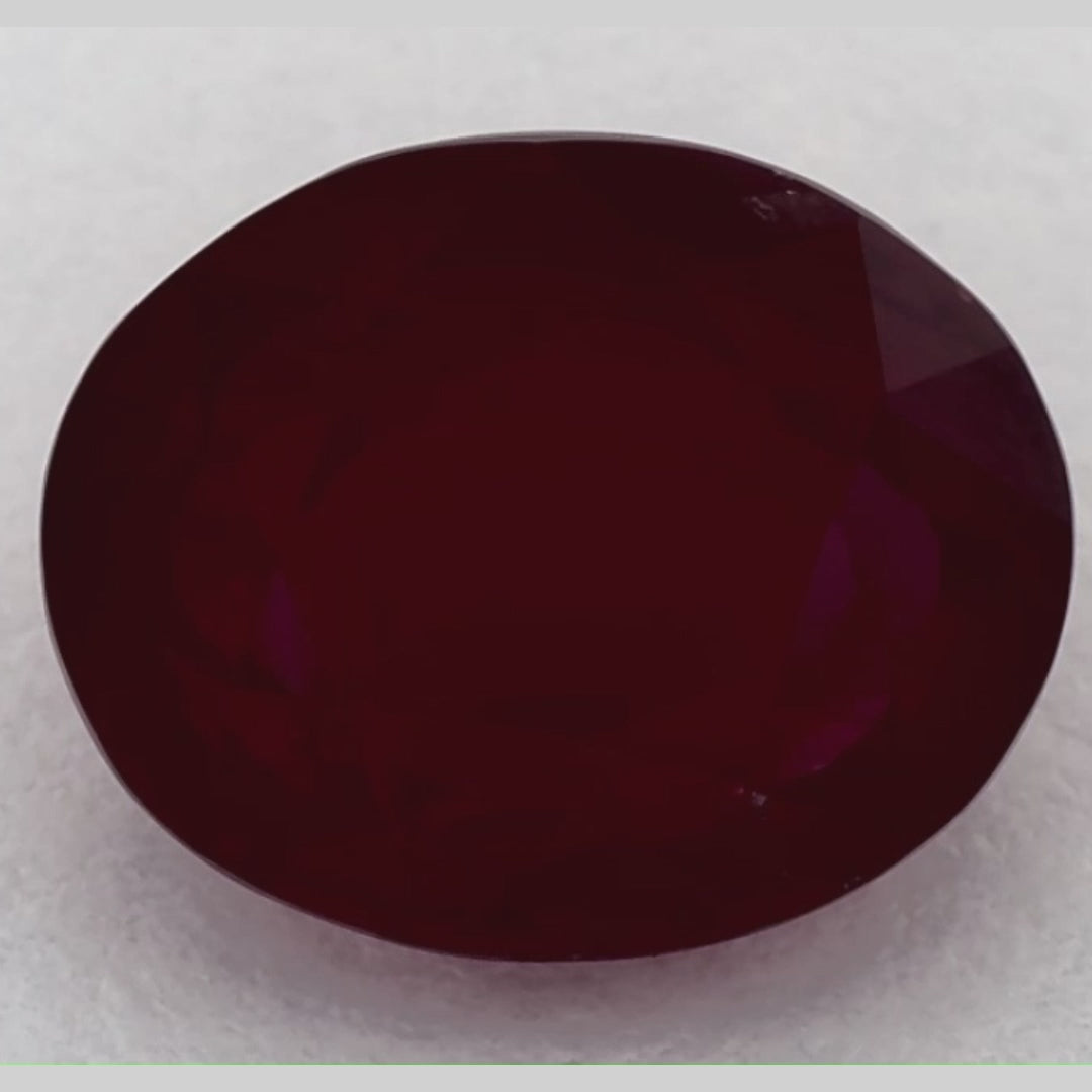 3.08 Carat Oval Natural Red Ruby