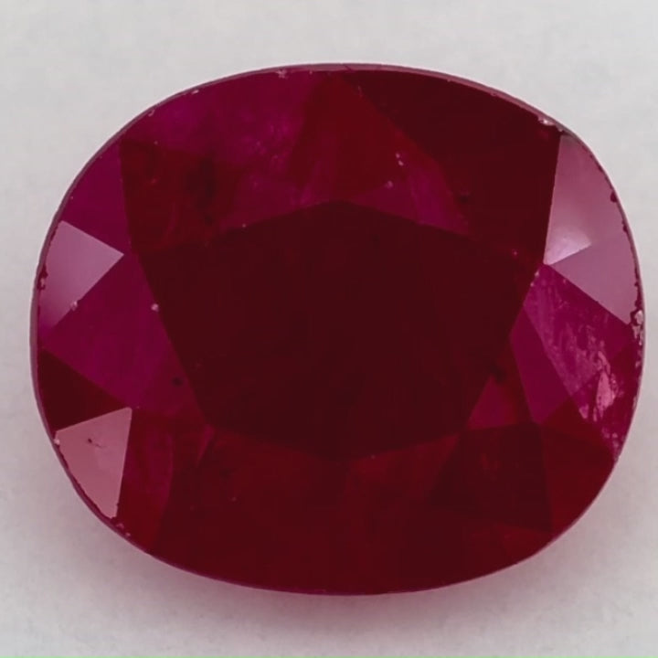 2.88 Carat Oval Natural Red Ruby