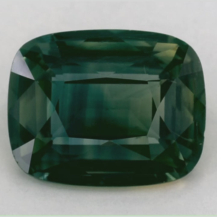 3.97 Carat Cushion Natural Green Sapphire