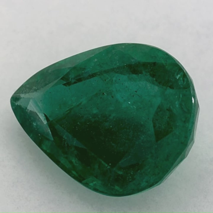 3.45 Carat Pear Natural Green Emerald