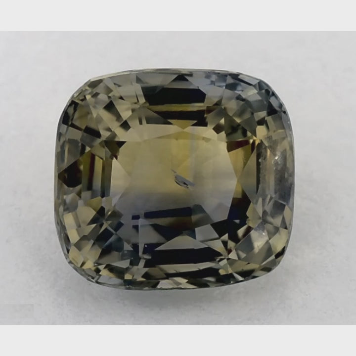 3.52 Carat Cushion Natural Green Sapphire